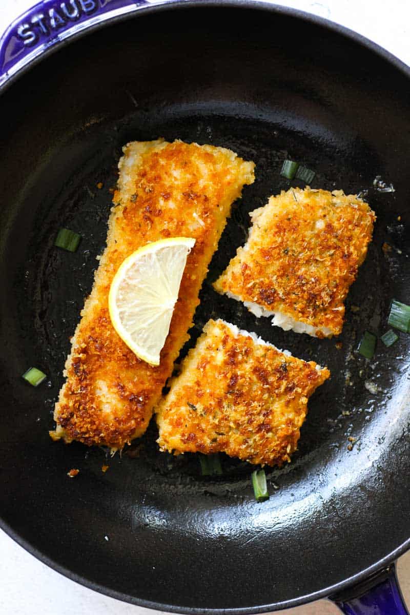 parmesan crusted walleye fillets with lemon 