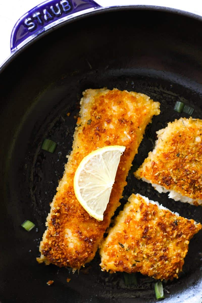 parmesan crusted walleye fillets with lemon