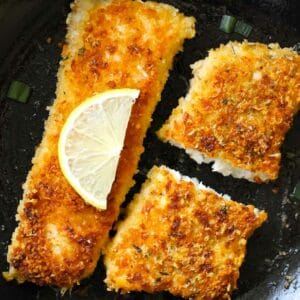 parmesan crusted walleye fillets with lemon