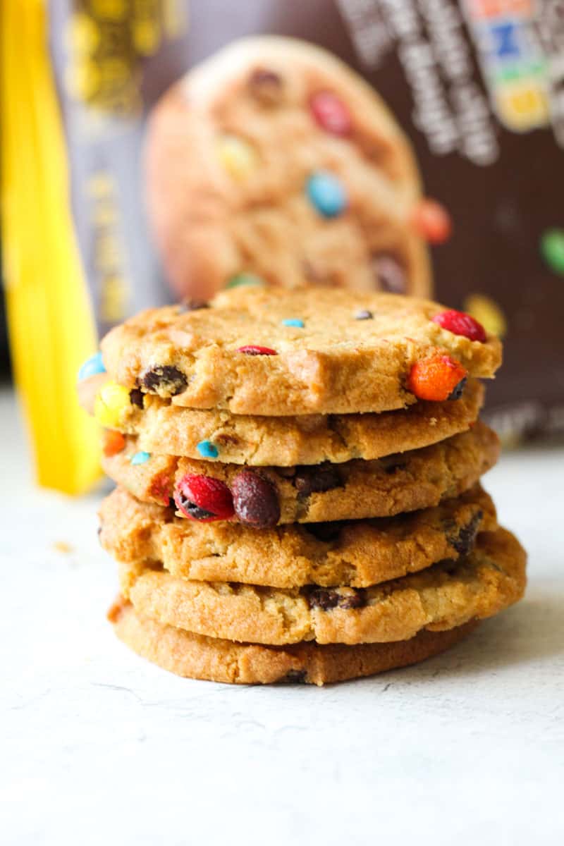 a stack of cookies cooked from frozen dough in air fryer