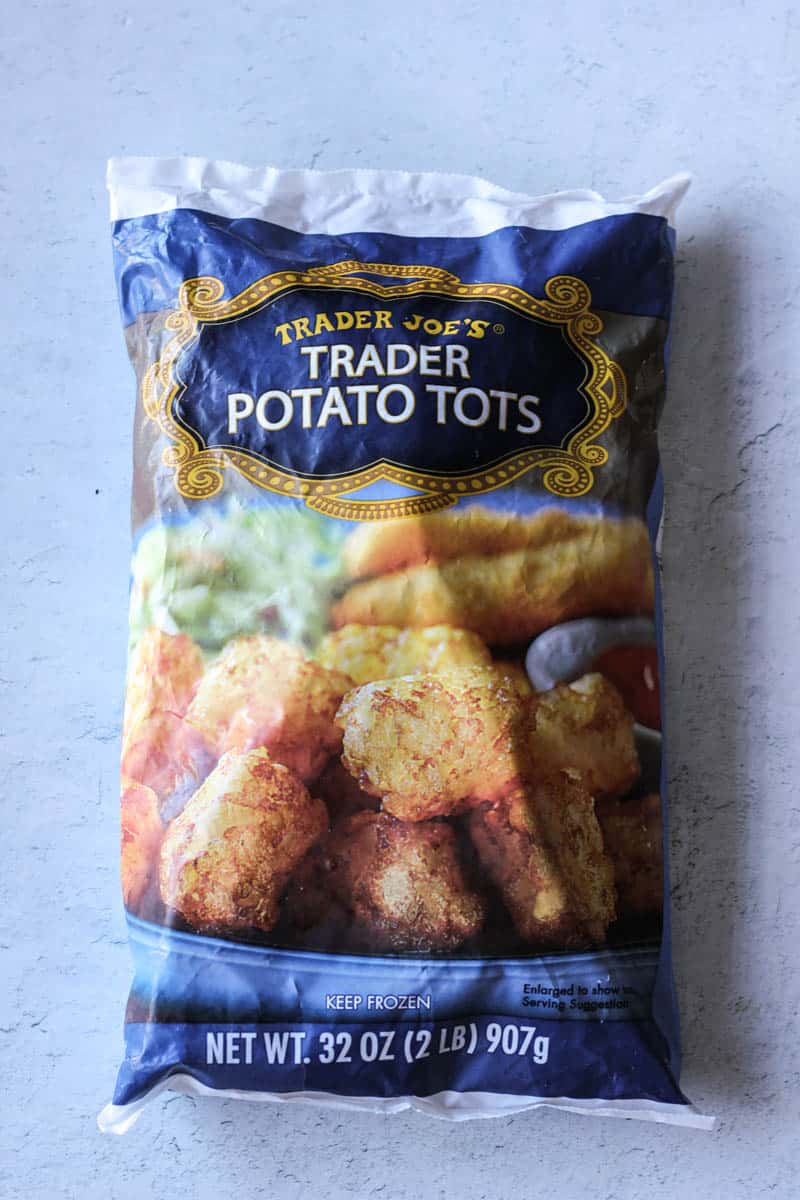 a plastic package with trader joe's tater tots