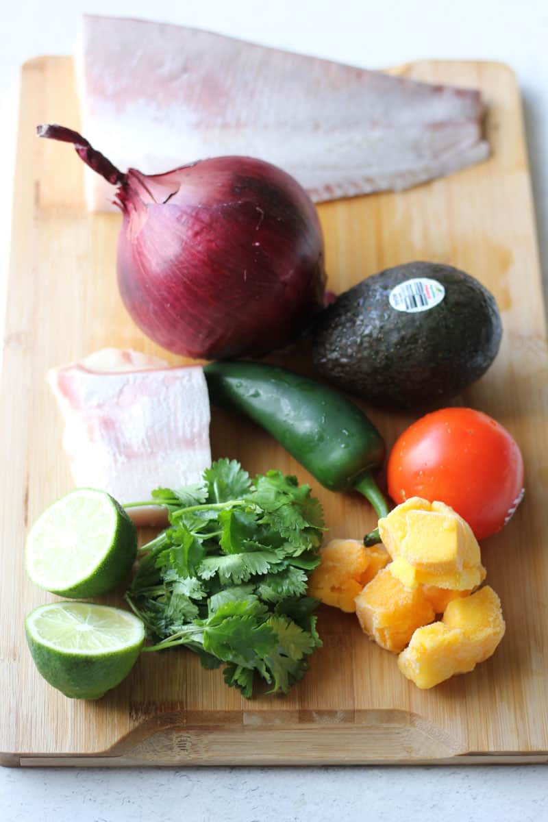 recipe ingredients on the cutting board