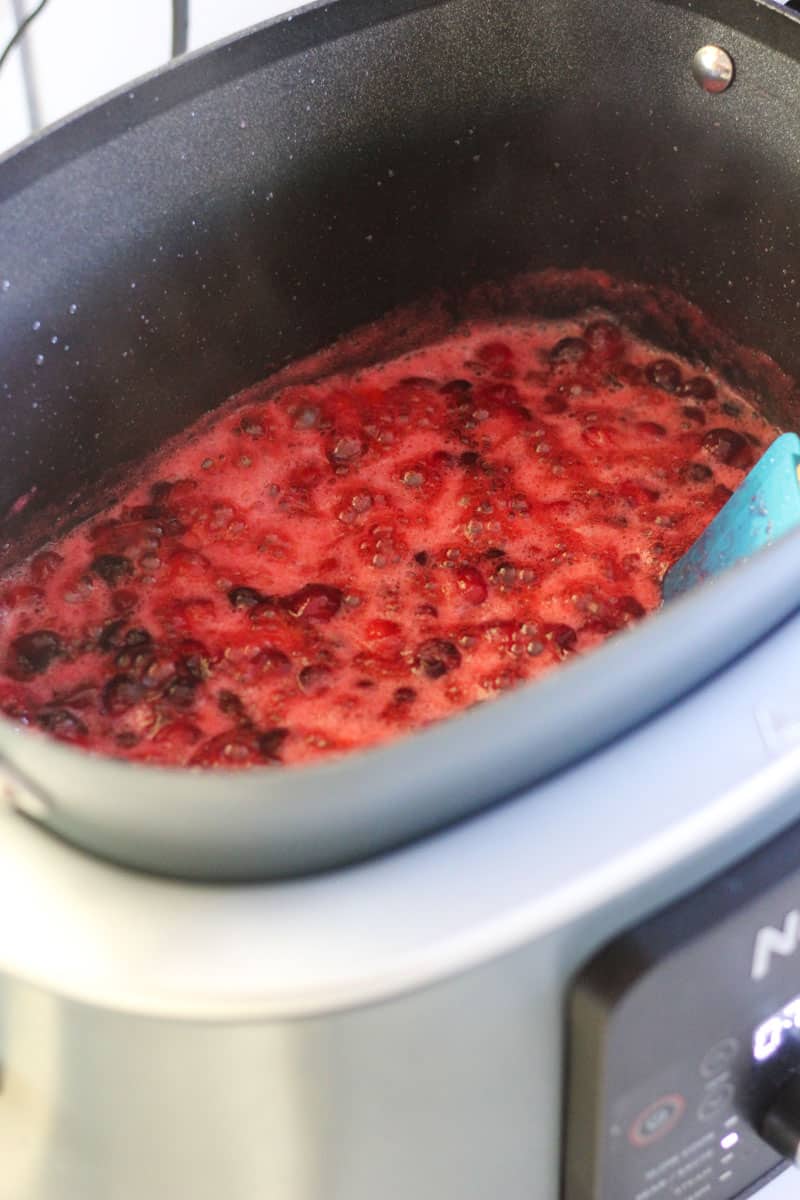 boiling cranberry sauce in the ninja foodi possible cooker pro