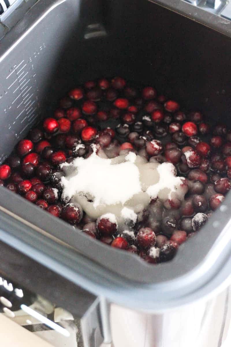 cranberries with white sugar in ninja speedi