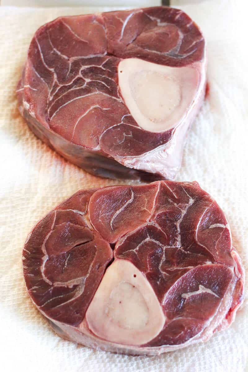 two bison shanks for osso bucco