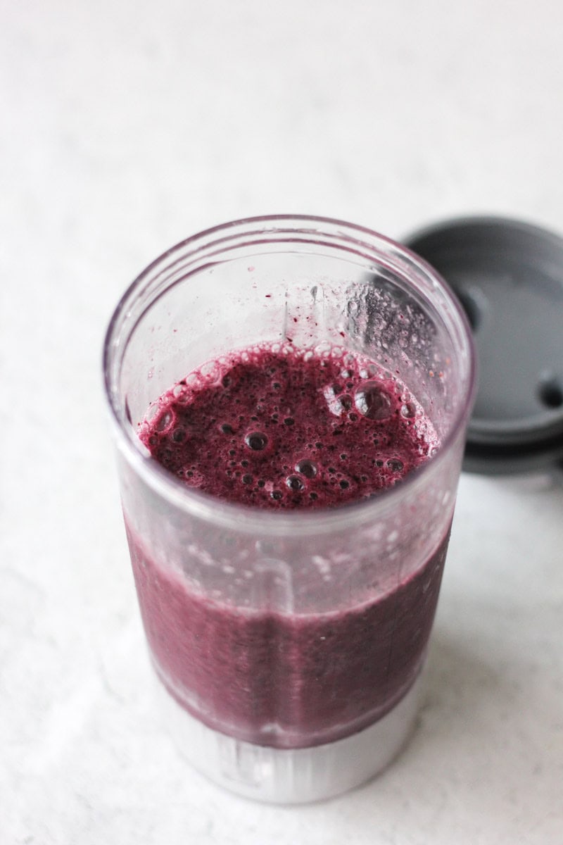 blueberry smoothie in the jar