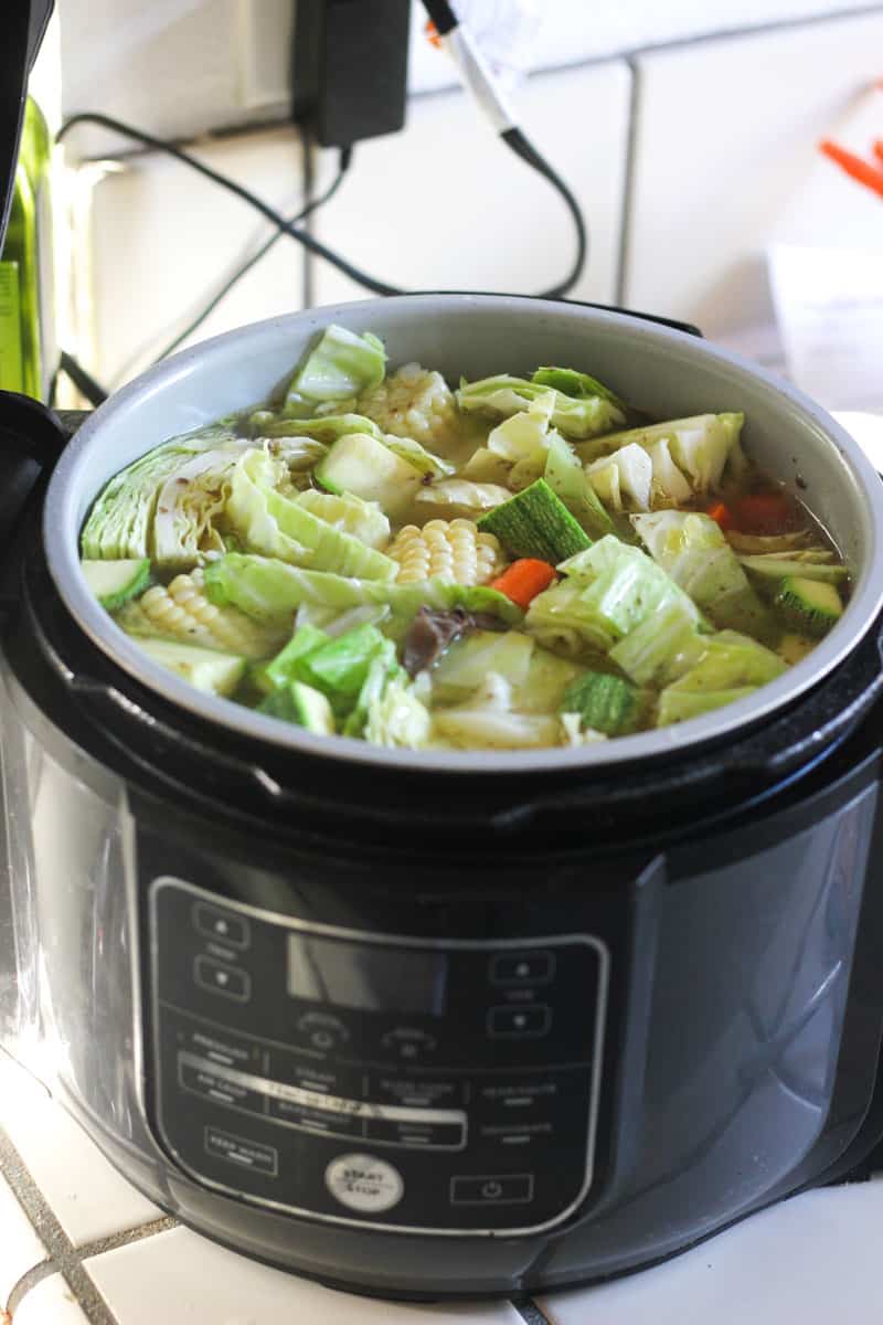 caldo de res in ninja foodi before cooking vegetables