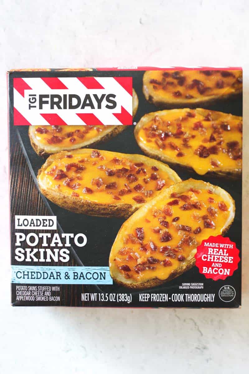 package of tgi fridays loaded potato skins on the table