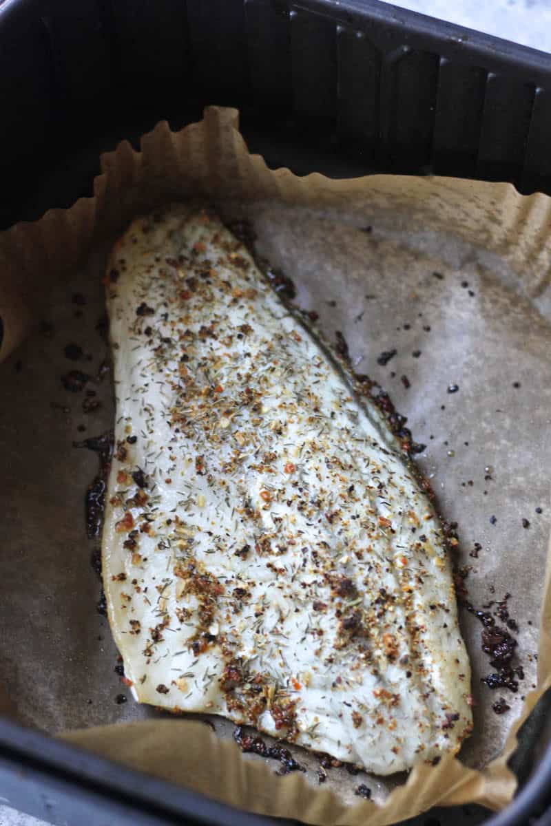 cooked air fryer barramundi