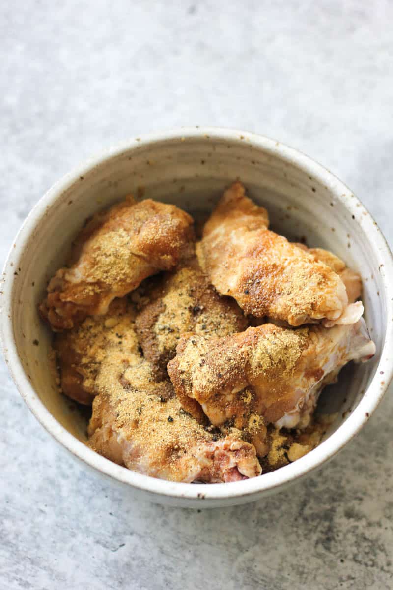 marinating chicken wings before cooking