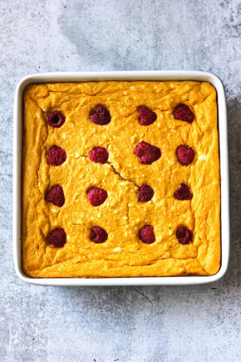 pumpkin cottage cheese cake on the table