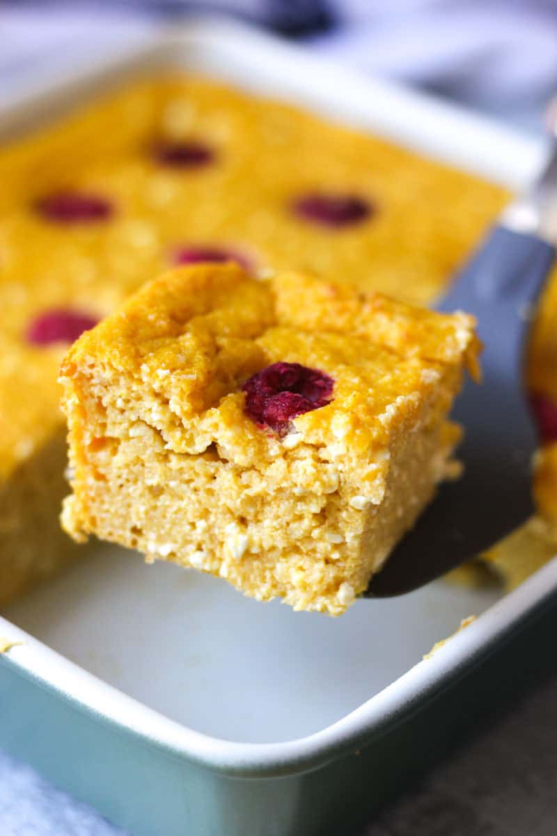 pumpkin cottage cheese cake piece