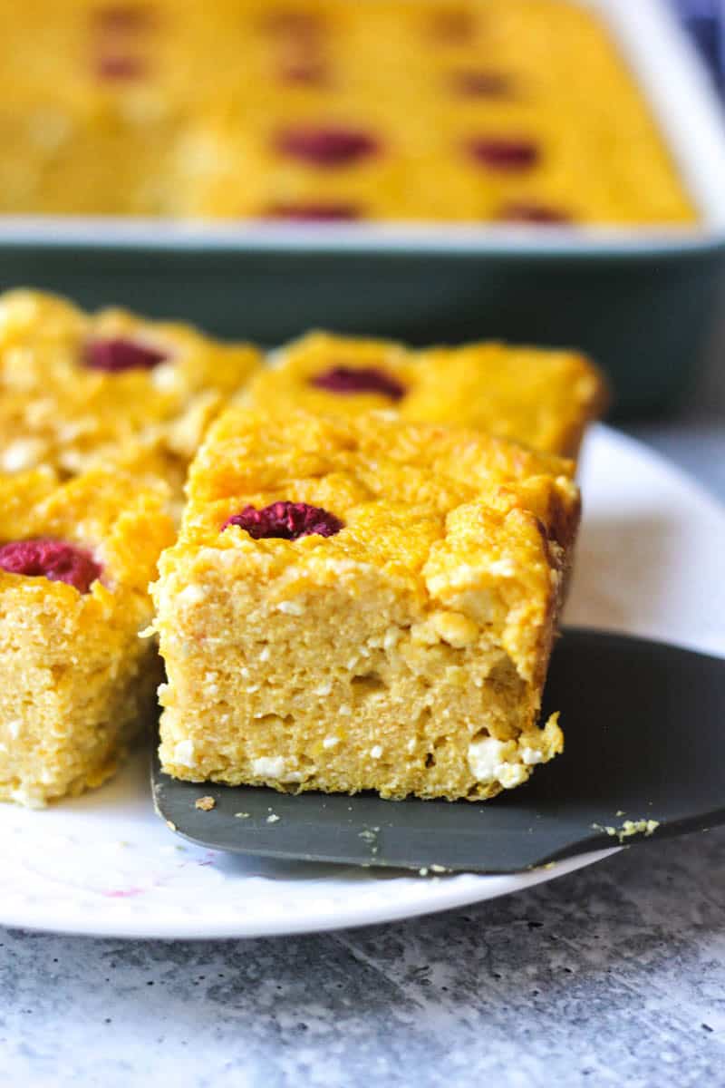 cottage cheese pumpkin cake piece