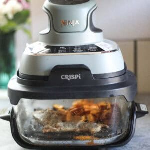 The Top Meal image of a Ninja CRISPI appliance processing food in a glass bowl.